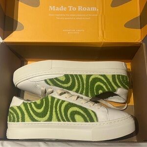 Soludos White and Green Women's Sneakers